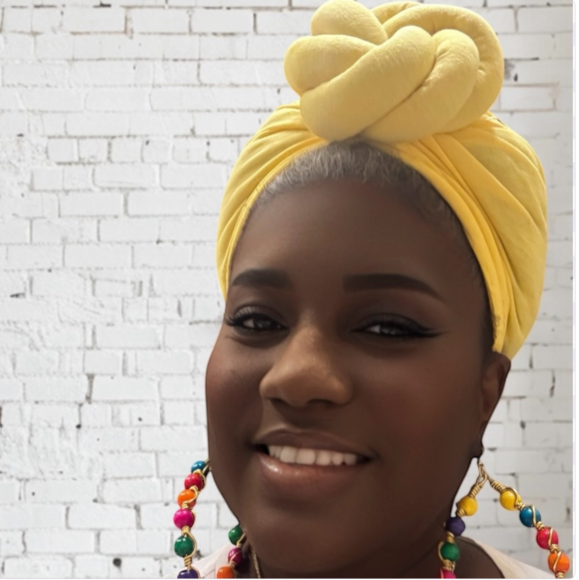Oversized Knotted Yellow Turban Headwrap