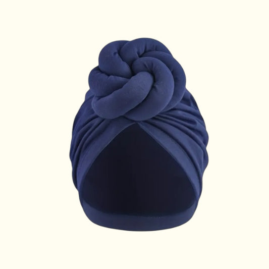 Oversized Knotted Blue Turban Headwrap