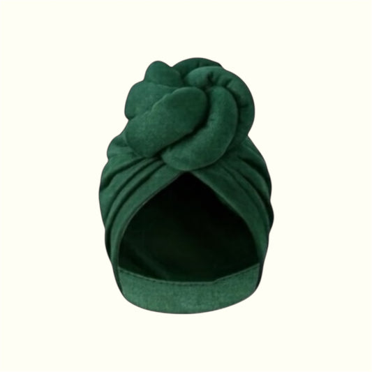 Oversized Knotted Green Turban Headwrap