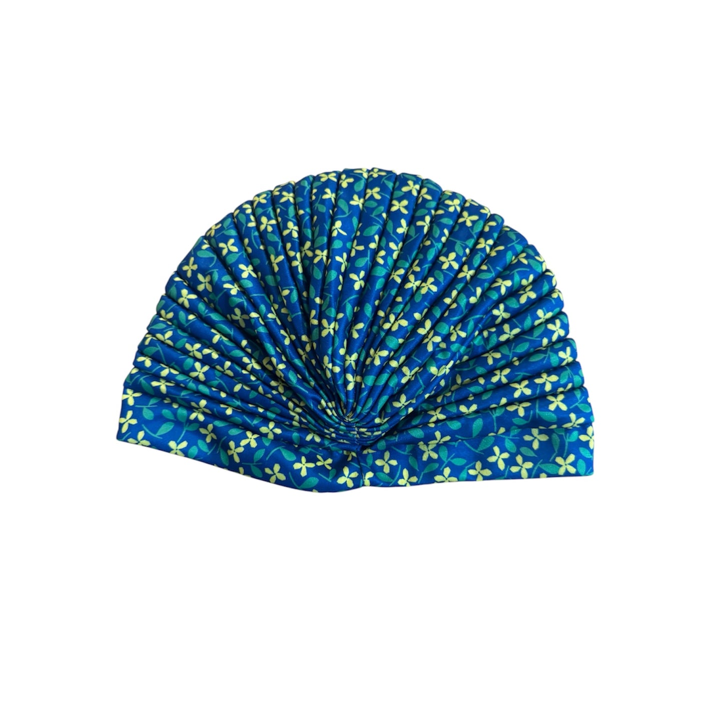 Ethnic Pre Twisted Blue And Yellow Turban Headwrap