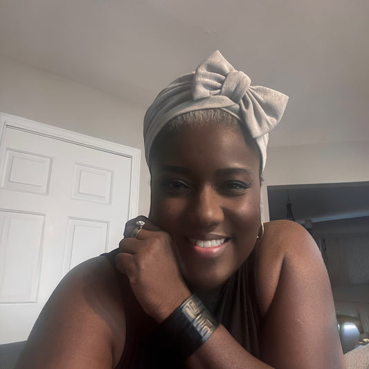 Grey Turban Headwrap 2-in-1: Bow or No Bow, $10 Deal