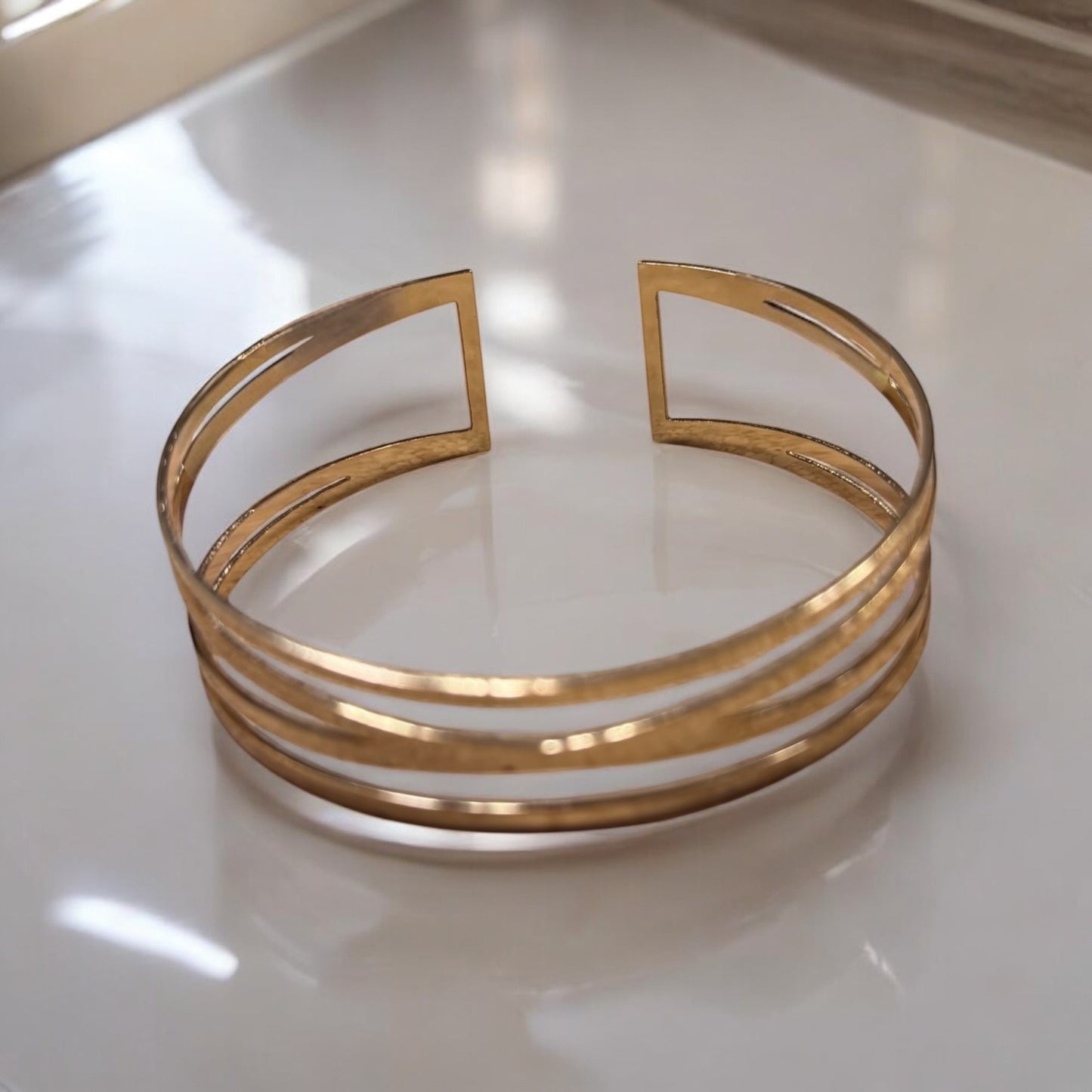 Gold Tone Adjustable Cuff Bracelet