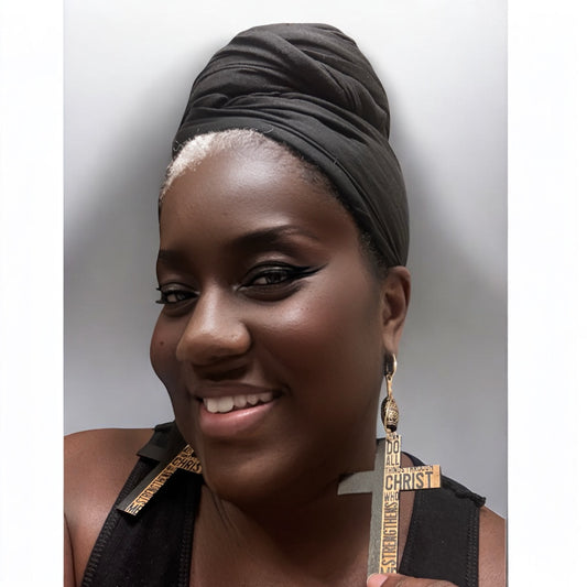 Inspirational Black And Beige Earrings