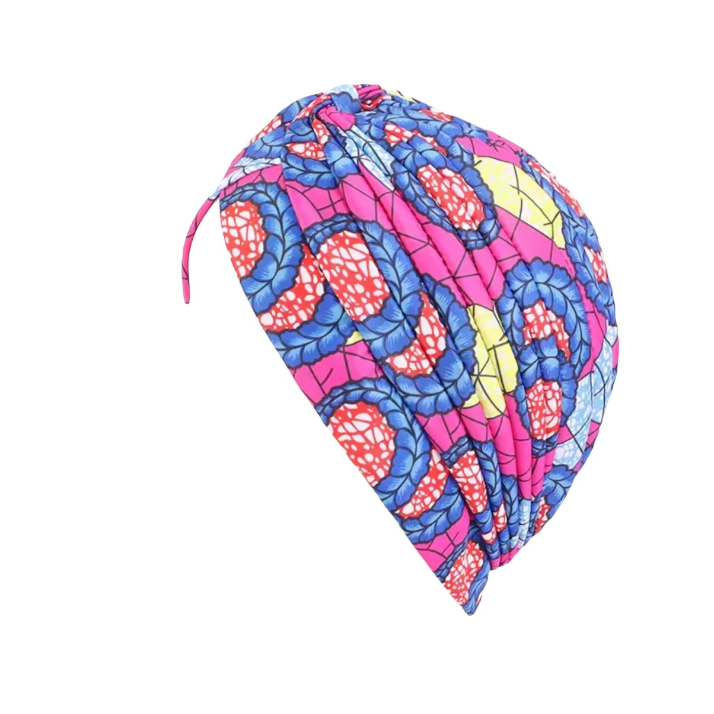 Hot Pink Printed Turban Headwrap Earring Set