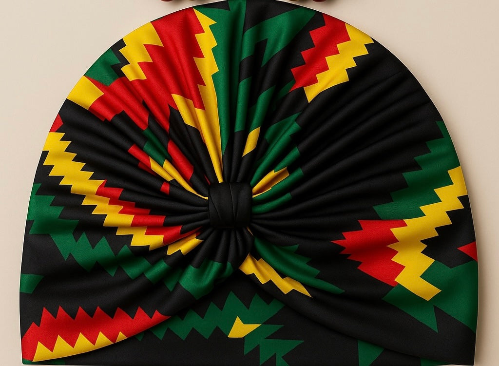 Rasta Turban Headwrap and Earring Set