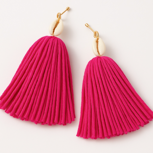 Hot Pink Printed Turban Headwrap Earring Set