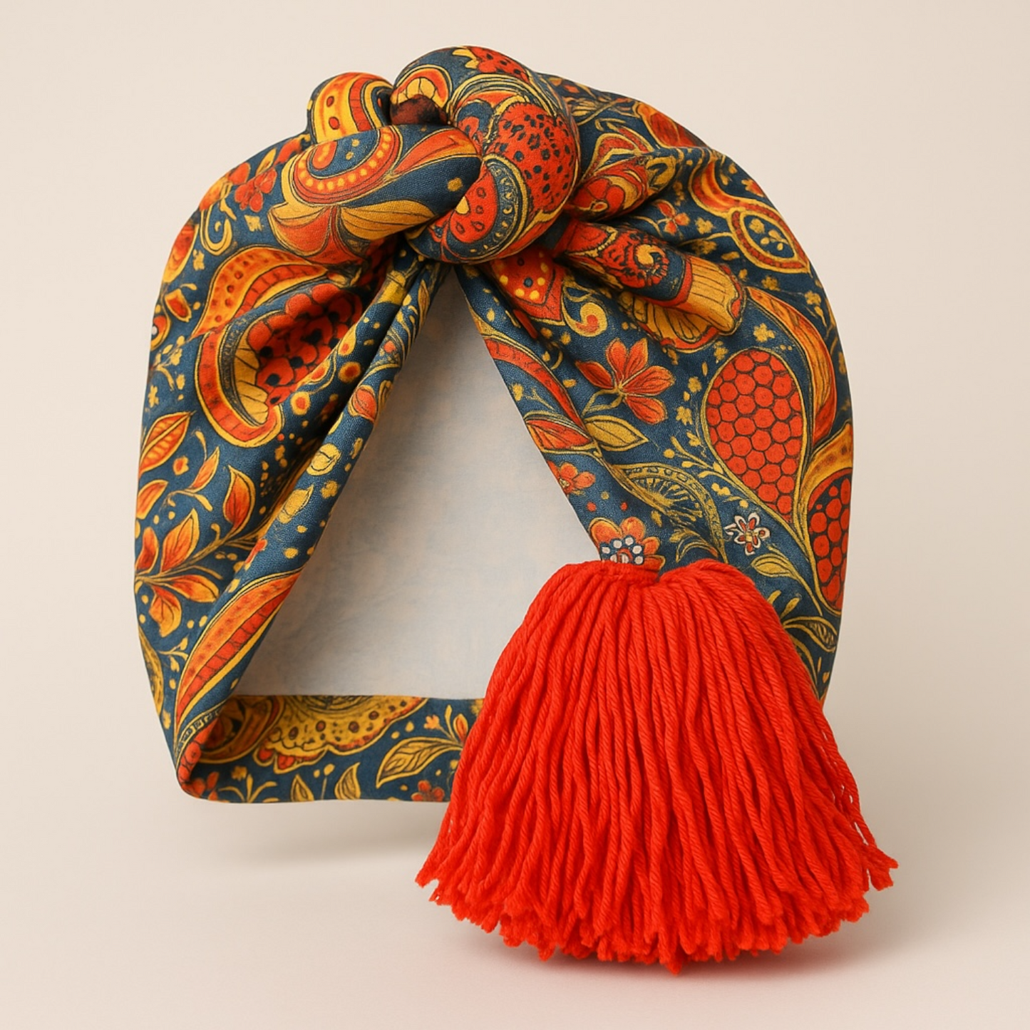 Tropical Turban Handwrap & Earring Set - Orange Vibes