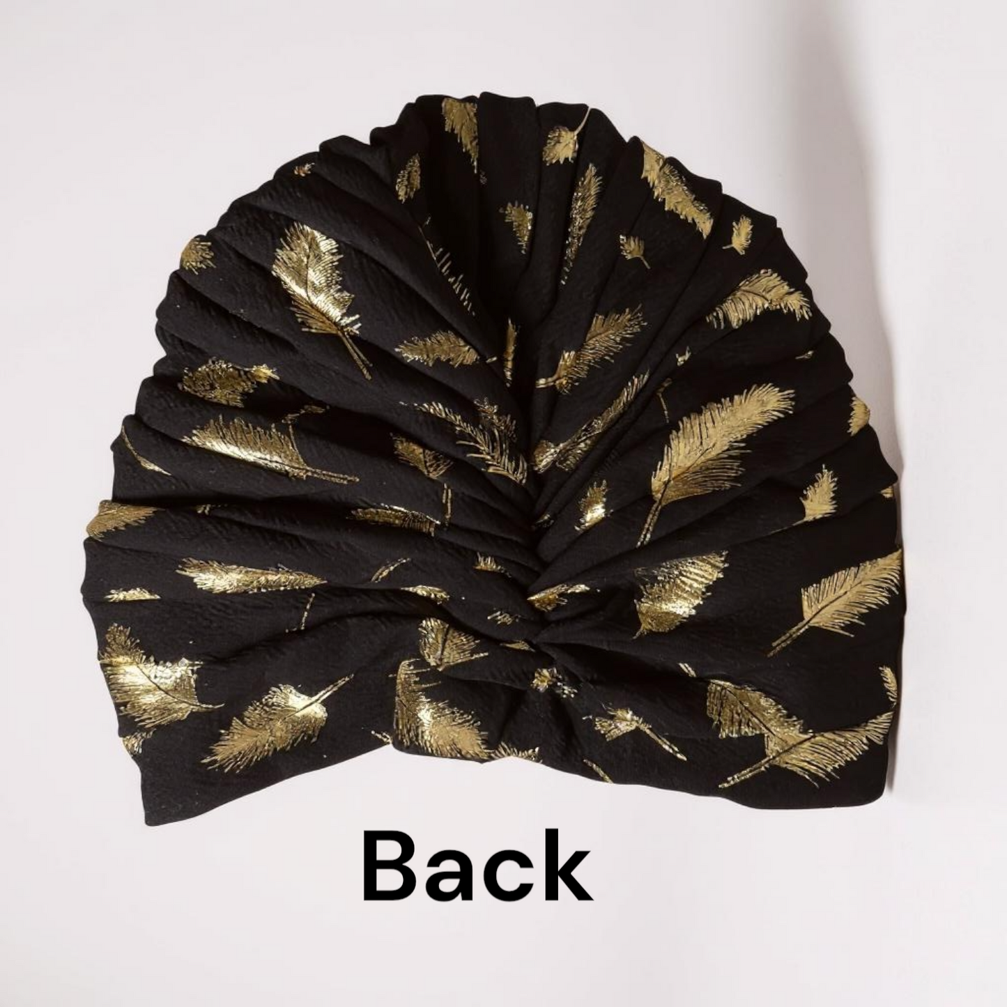 Black Gold Flower Accent Turban Headwrap
