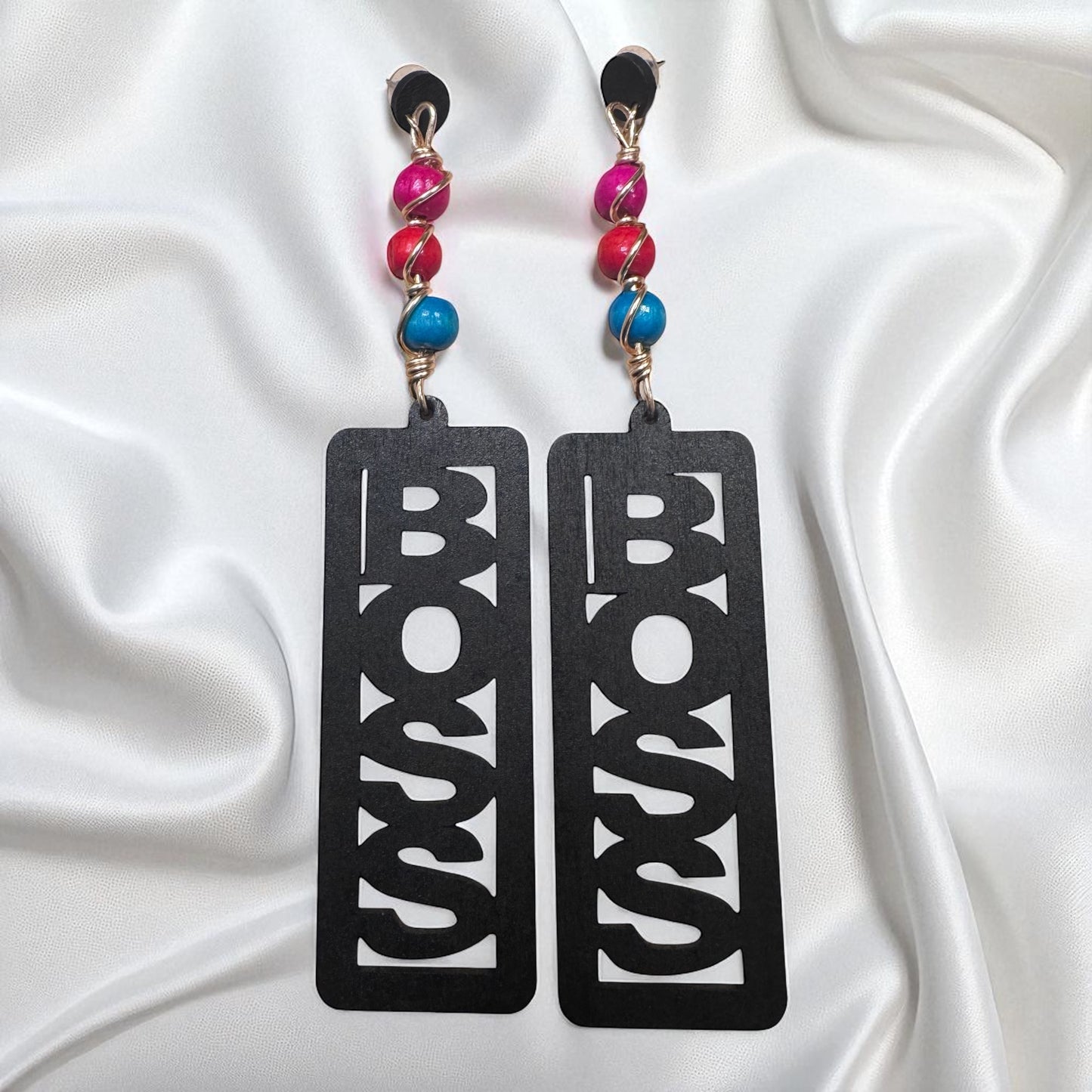Retro Wood BOSS Earrings