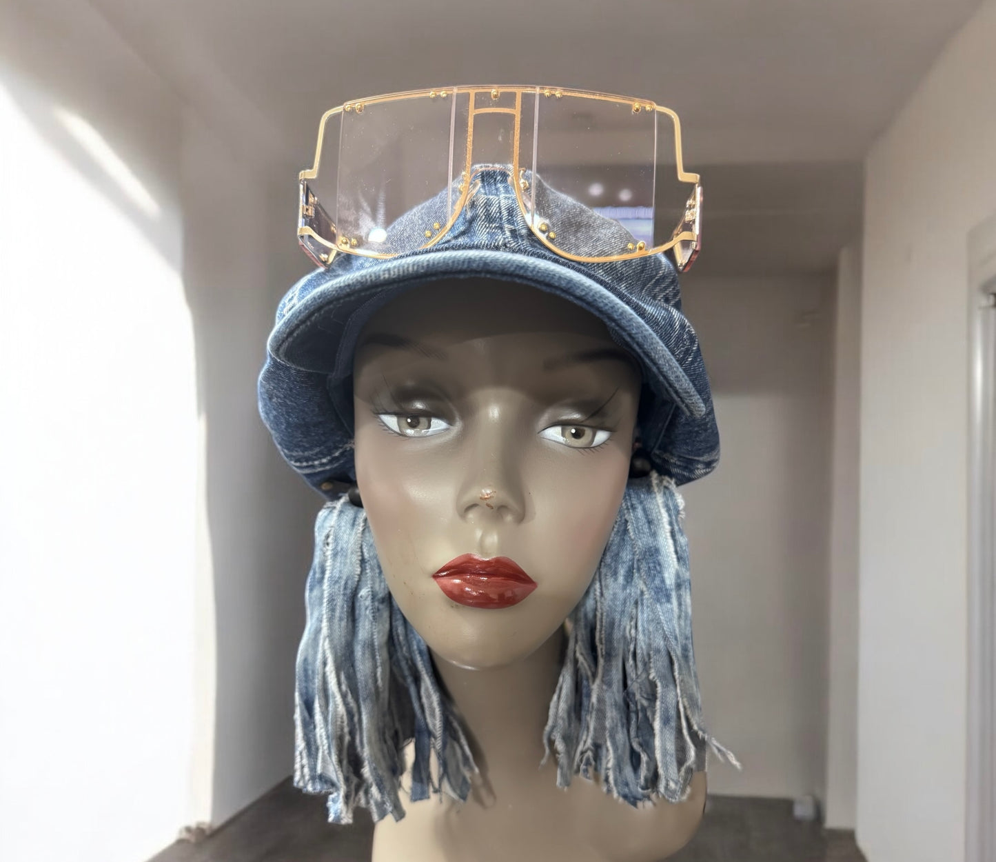 Handmade Long Distress Jean Tassel Earrings