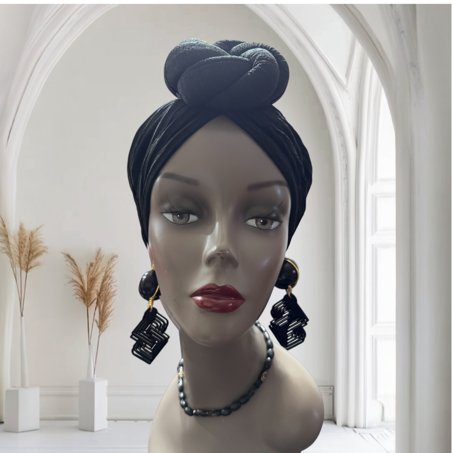 Handmade Statement Beaded Earrings with Goldwire - Creative Design