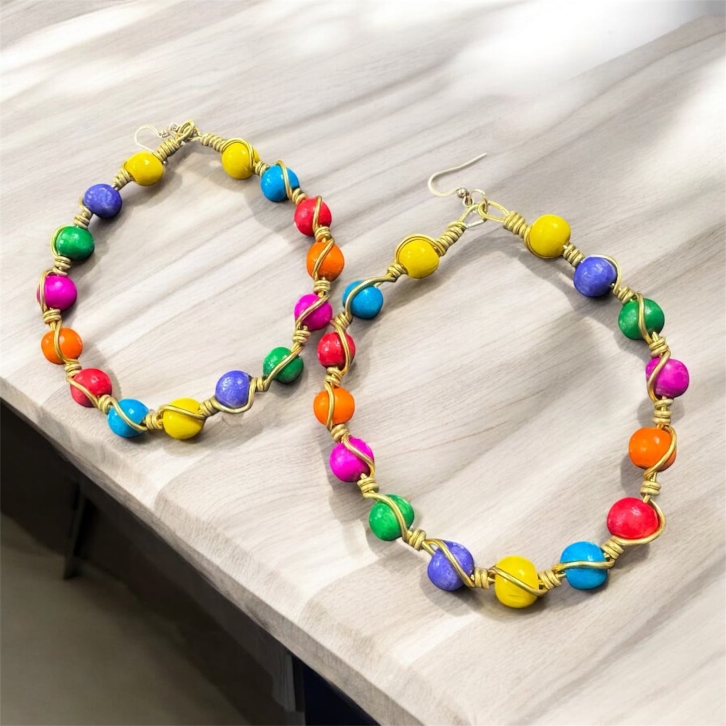 Handmade Mixed Color Beaded Earrings