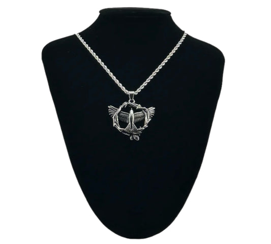 316L Stainless Steel Flying Eagle Rope Chain Pendant Necklace