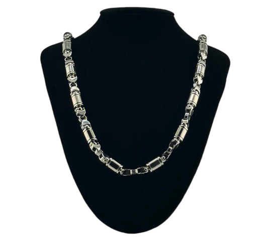 316L Stainless Steel Necklace Byzantine Bead Link Chain