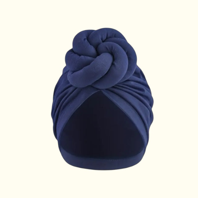 Oversized Knotted Blue Turban Headwrap