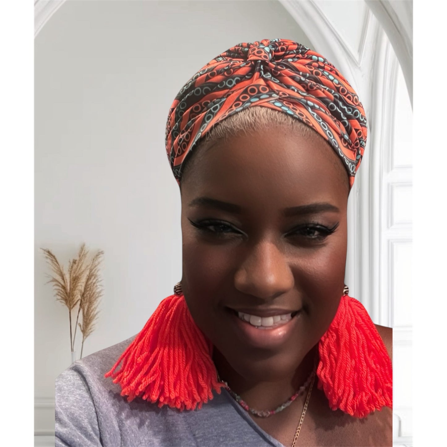 Ethnic Pre Twisted Brown Turban Headwrap