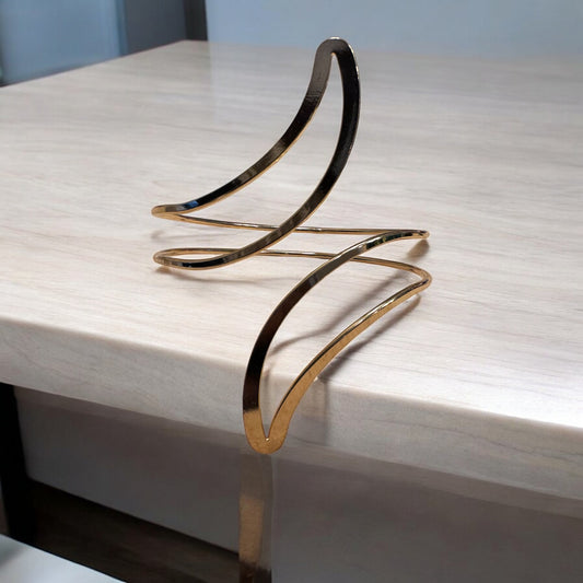 Gold Tone Adjustable Wing Cuff Bracelet