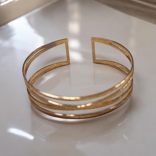 Gold Tone Adjustable Cuff Bracelet