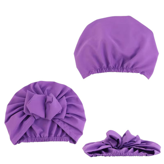 Purple Ruffle Turban Headwrap