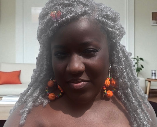 Orange Beaded Earrings