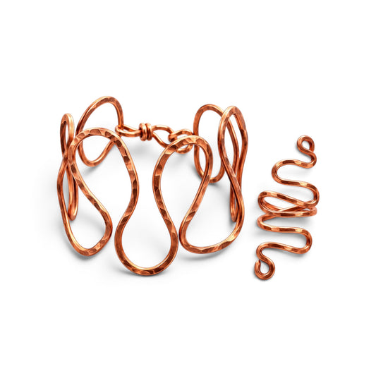 Infinite Flow Handmade Copper Bracelet & Adjustable Ring Set