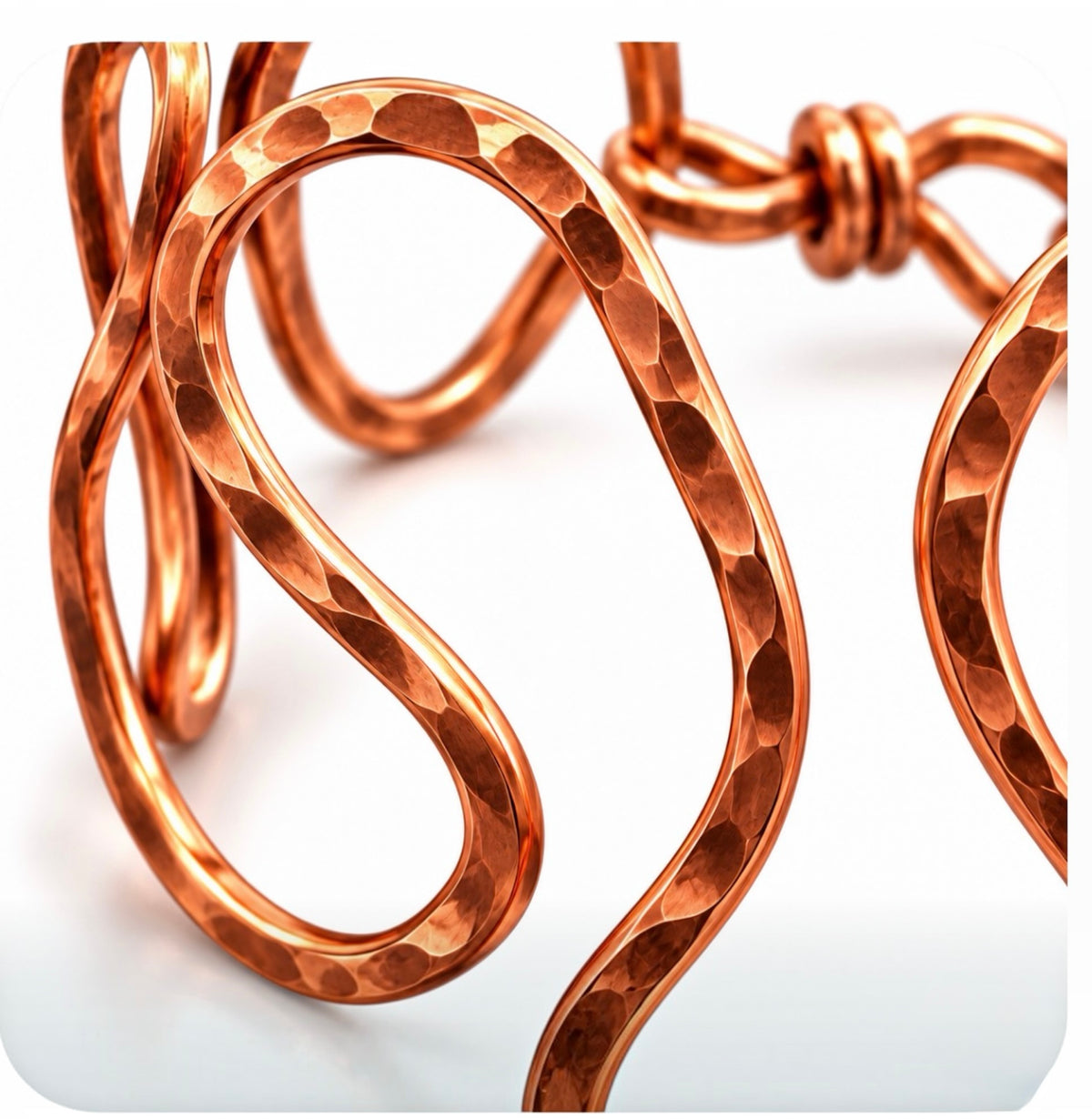 Infinite Flow Handmade Copper Bracelet & Adjustable Ring Set