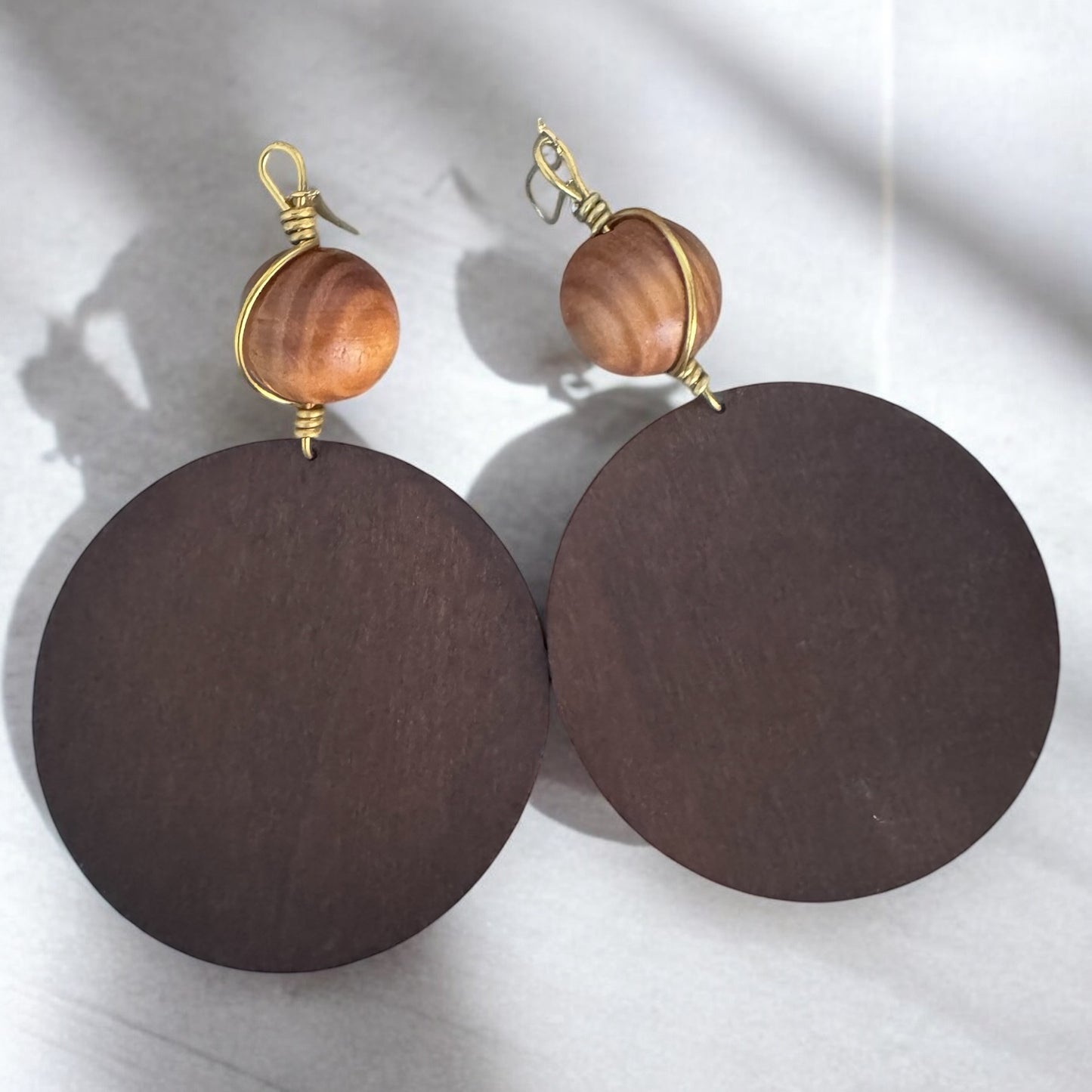 Large Wood Statement Earrings | Juneteenth & Bold Style | Dare To Be You Jewelry