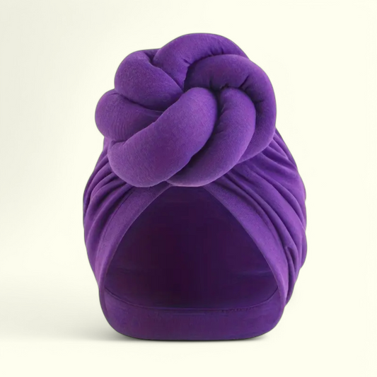 Oversize Knot Purple Headwrap Turban